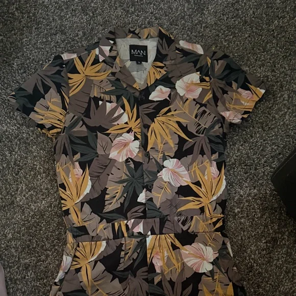 MAN Tropical Leaf Print Casual Shirt - Picture 3 of 5
